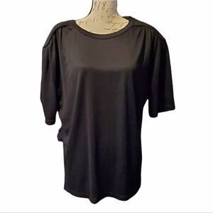 New One One Six Ladies Black Top with Padded Shoulder Detail - Size 1x